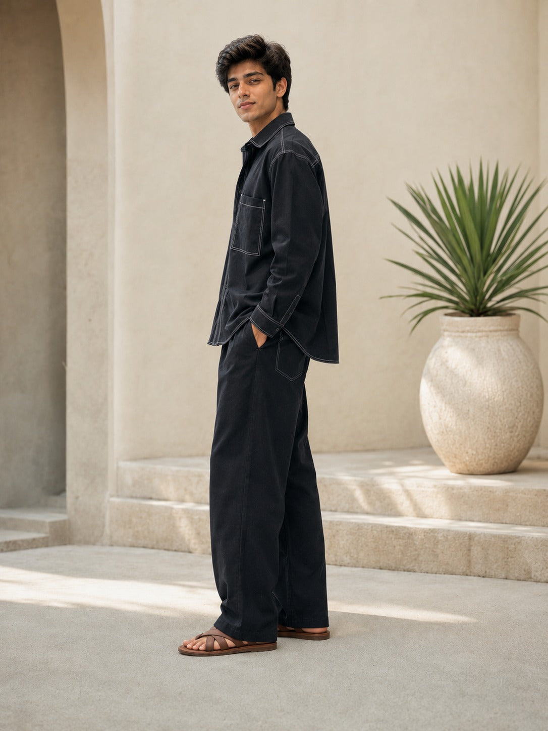 Midnight Atelier Contrast Stitch Co-Ord Set