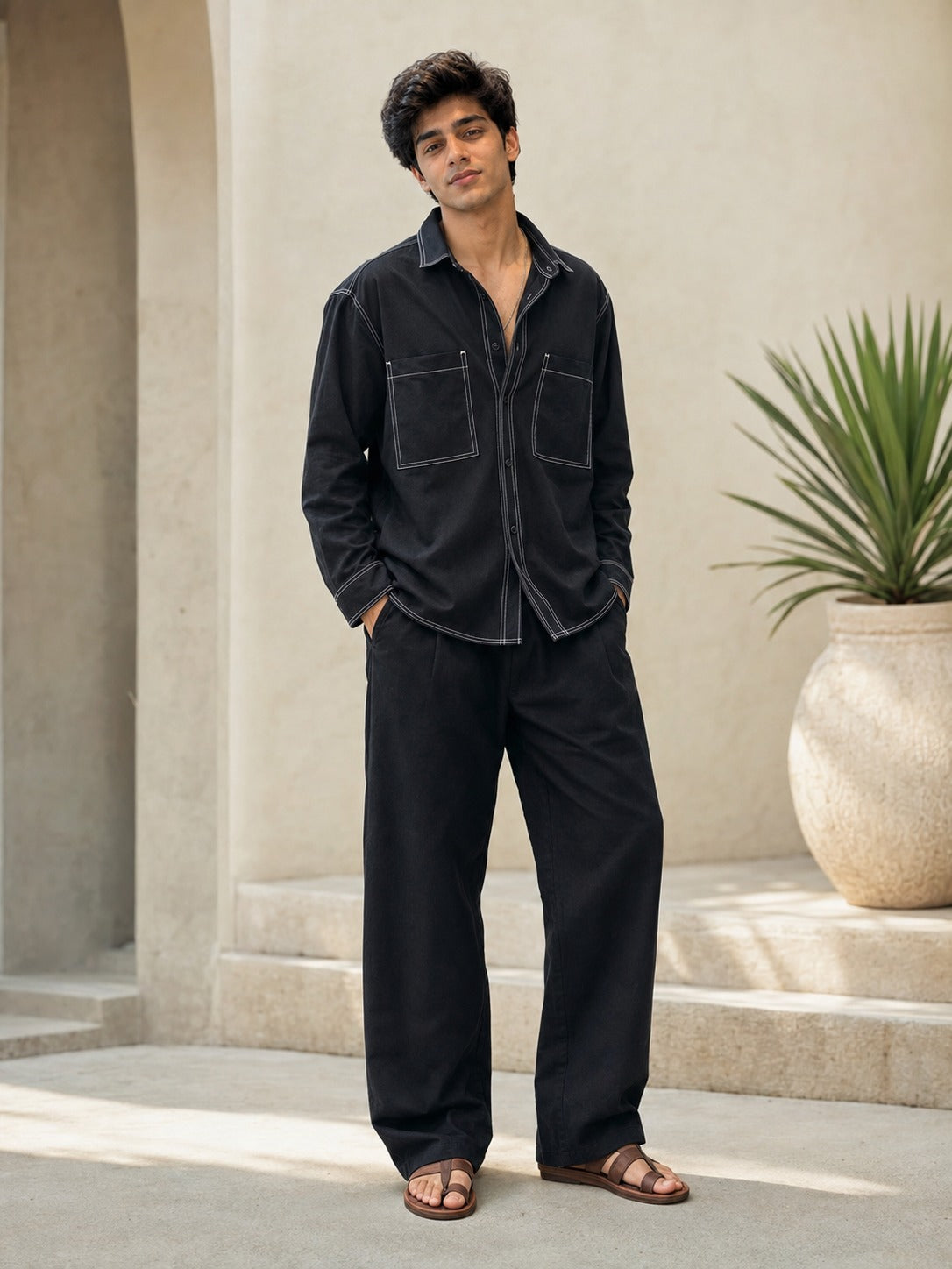 Midnight Atelier Contrast Stitch Co-Ord Set