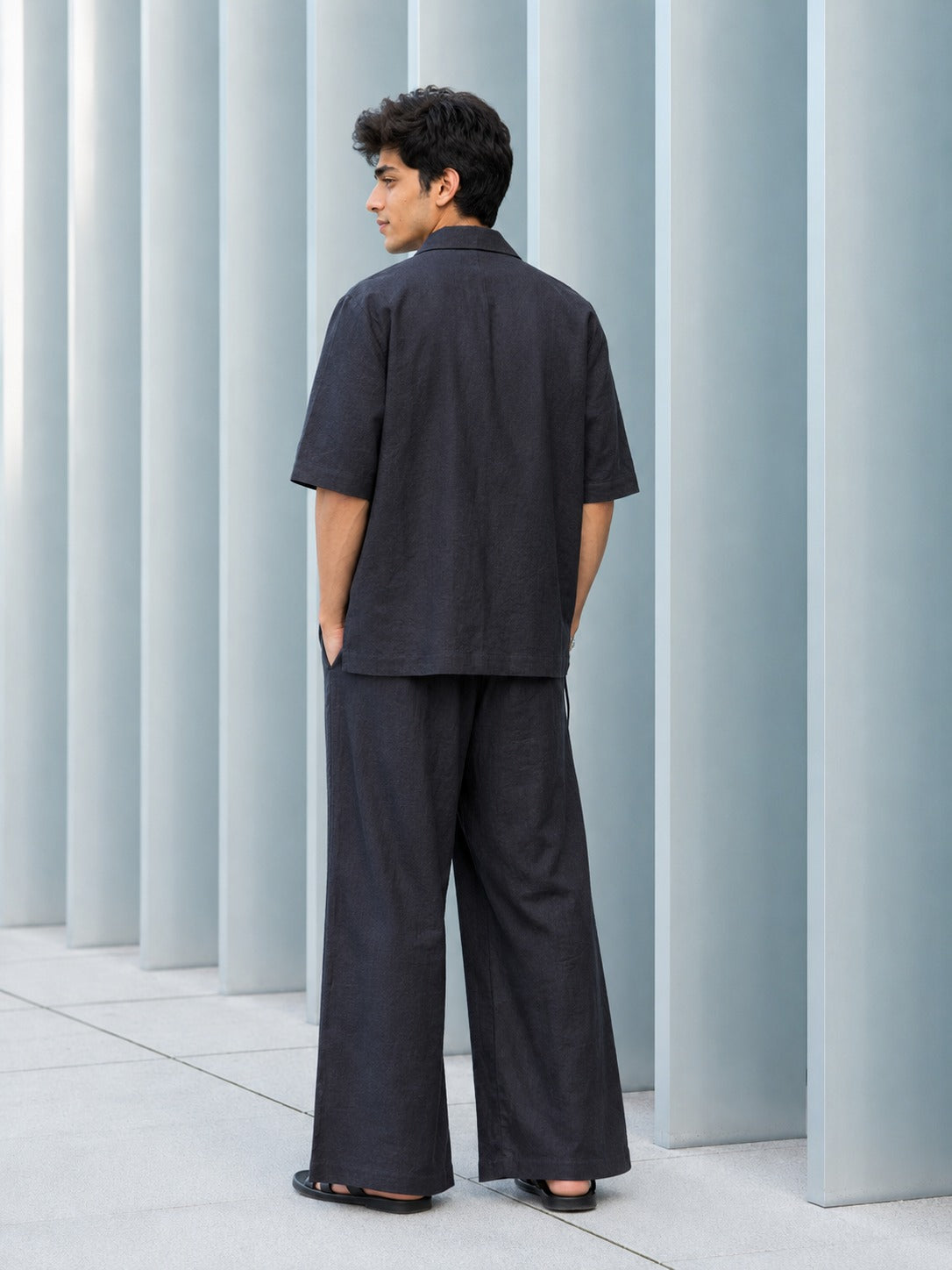 Midnight Wrap Linen Co-Ord Set