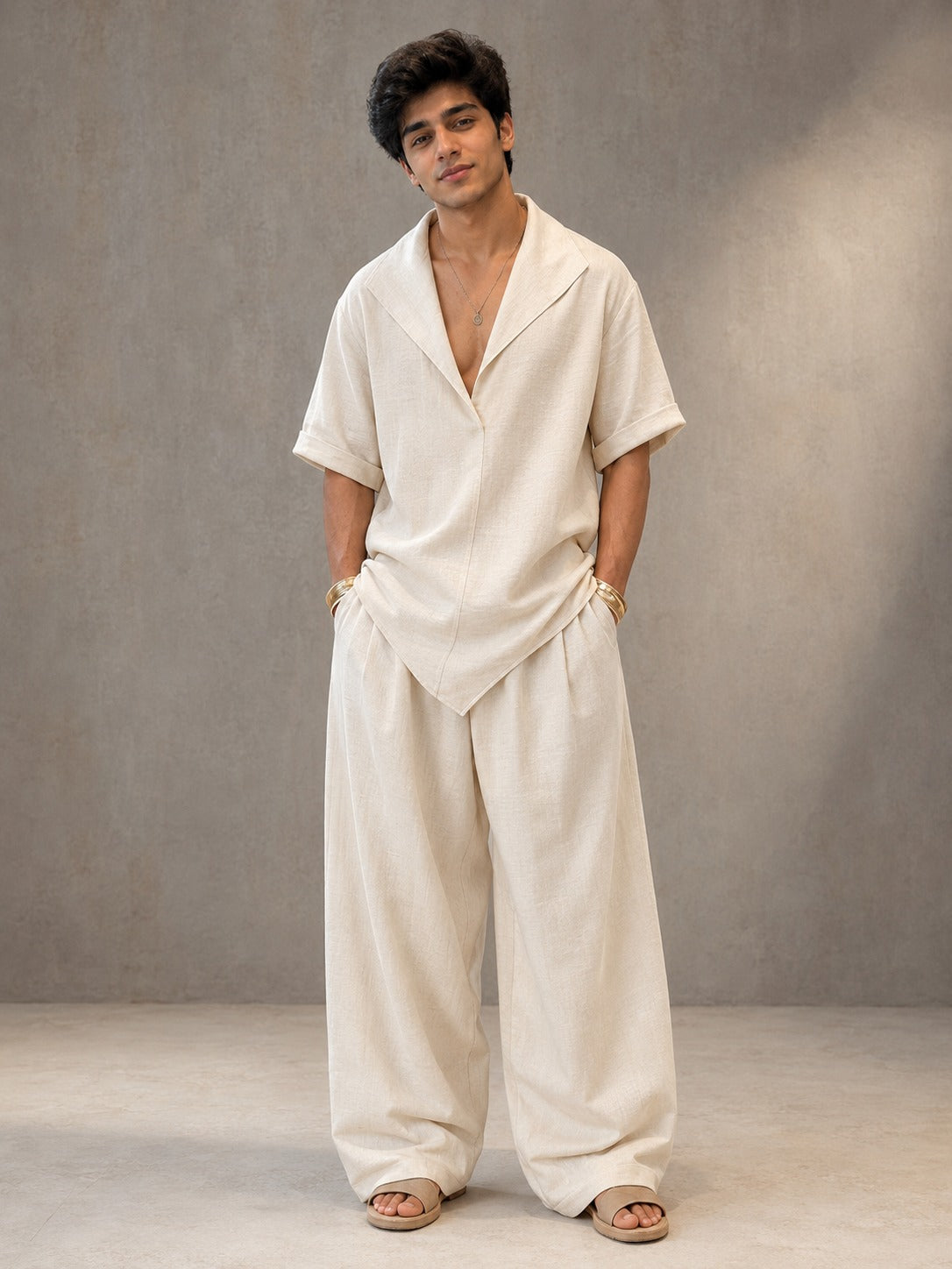 Ivory Linen Resort Co-Ord Set